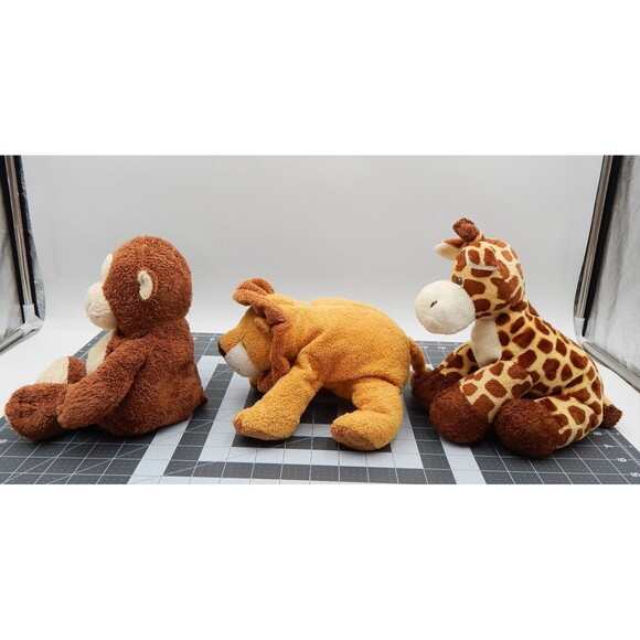 Ty Pluffies Tylux Giraffe Loin Monkey Beanbag Terry Plush Stuffed Animal Lot 3 - Picture 2 of 12
